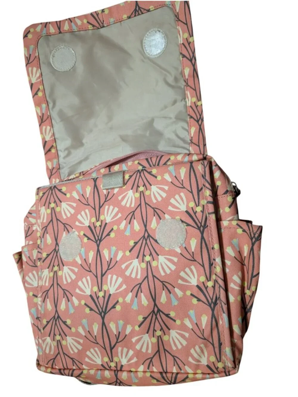 Petunia Pickle Bottom Pink Floral Mini Backpack Diaper Bag With Fold-Out Changin